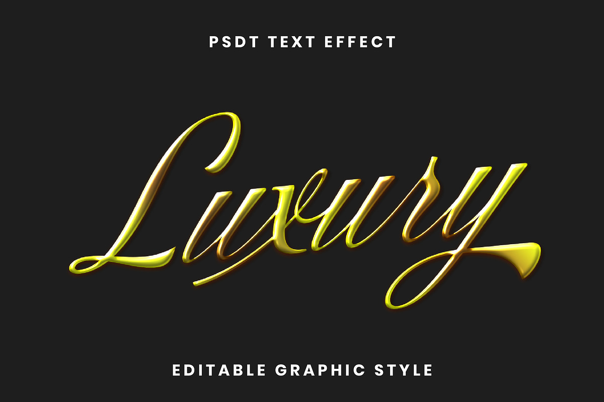 Golden Metallic Script Text Effect