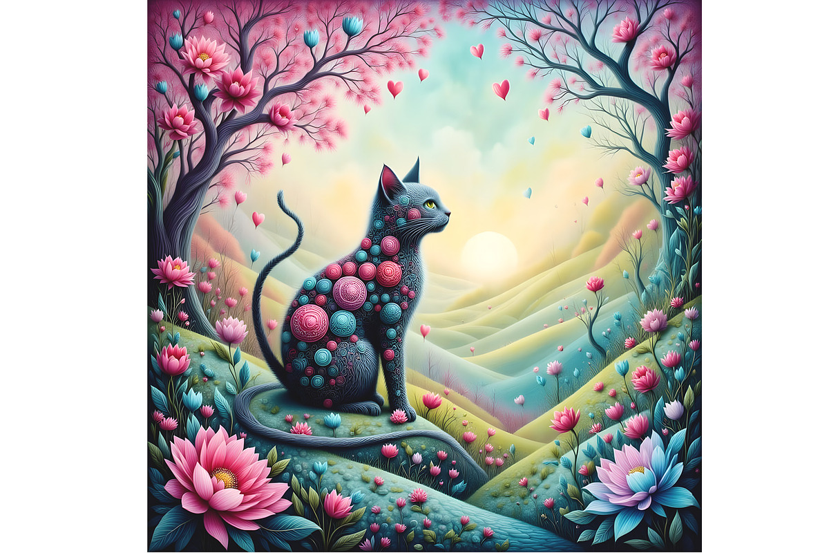 Cat from a Far Away Fantasy Land, an Animal Illustration by Sharon Schwalbe (Photo 2 of 2)