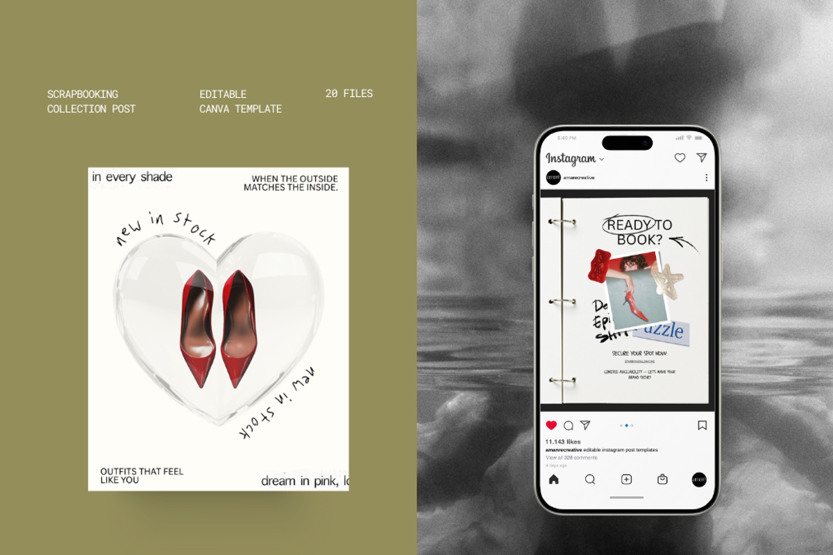 20 Scrapbooking Instagram Post Canva, a Social Media Template by Amaré Creative (Photo 7 of 8)