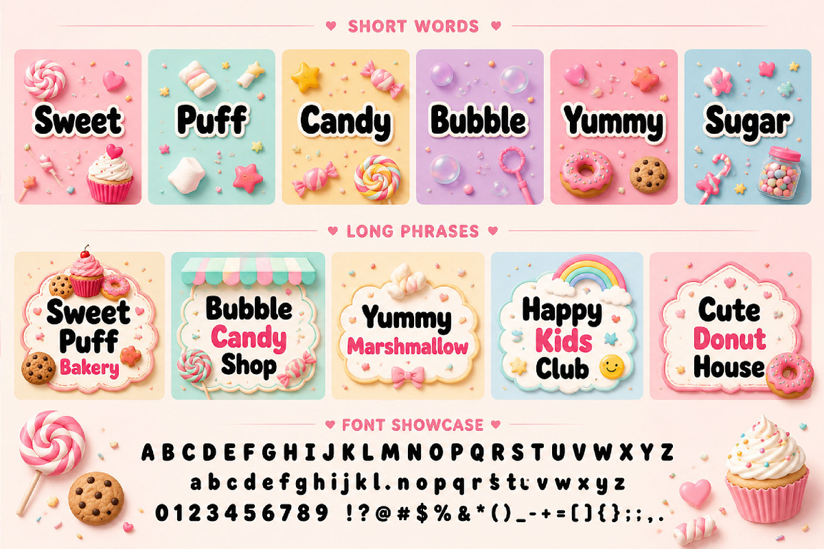 Sweet Puff, a Slab Serif Font by Wow Magic (Photo 4 of 10)