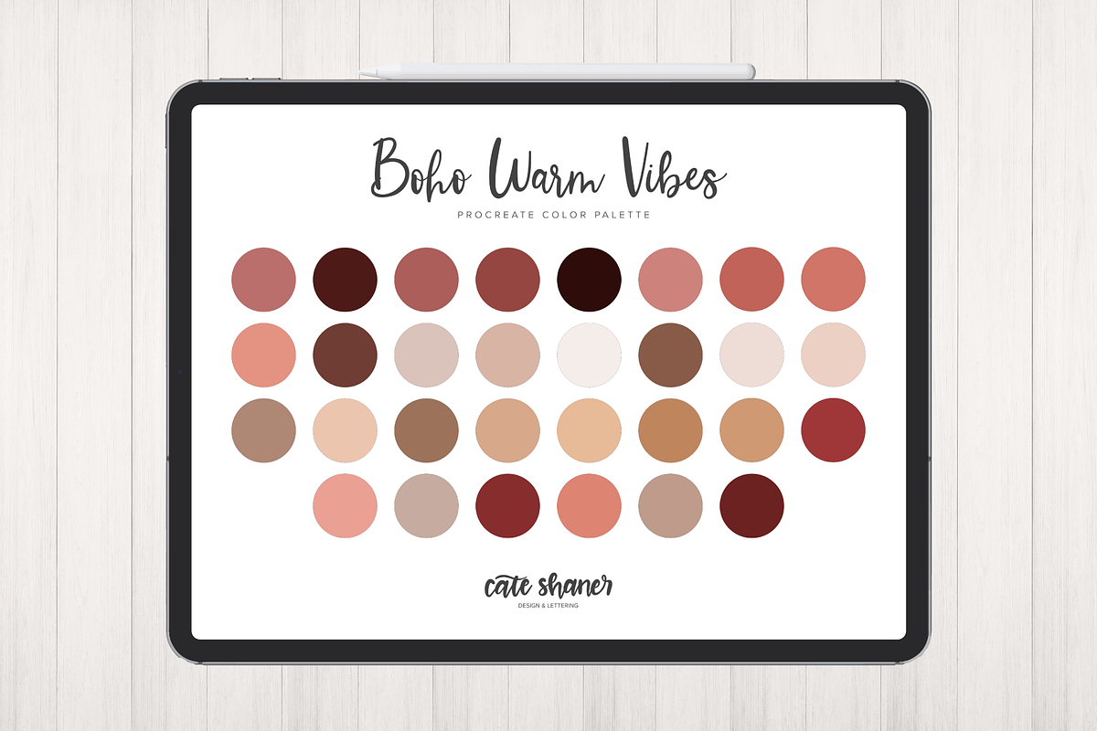 Boho Warm Vibes Procreate Palette, a Palette Add-On by Cate Shaner (Photo 1 of 3)