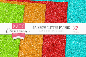 Rainbow Glitter Papers Bumper Pack