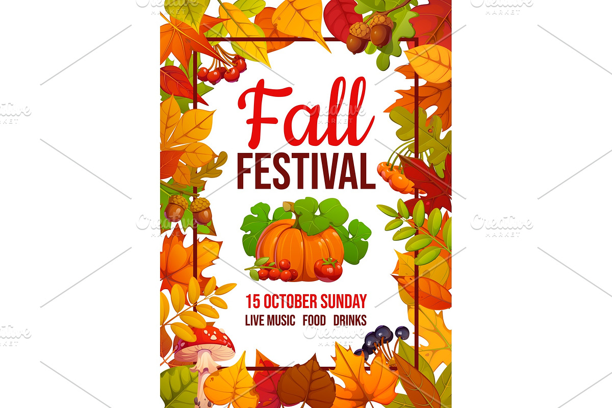 Autumn festival event flyer, a Seasonal Illustration by Vector Tradition (Photo 1 of 3)
