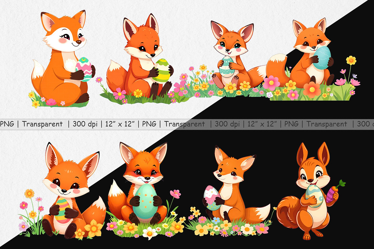 Easter Fox Clipart, a Graphic by Artnoy (Photo 2 of 5)