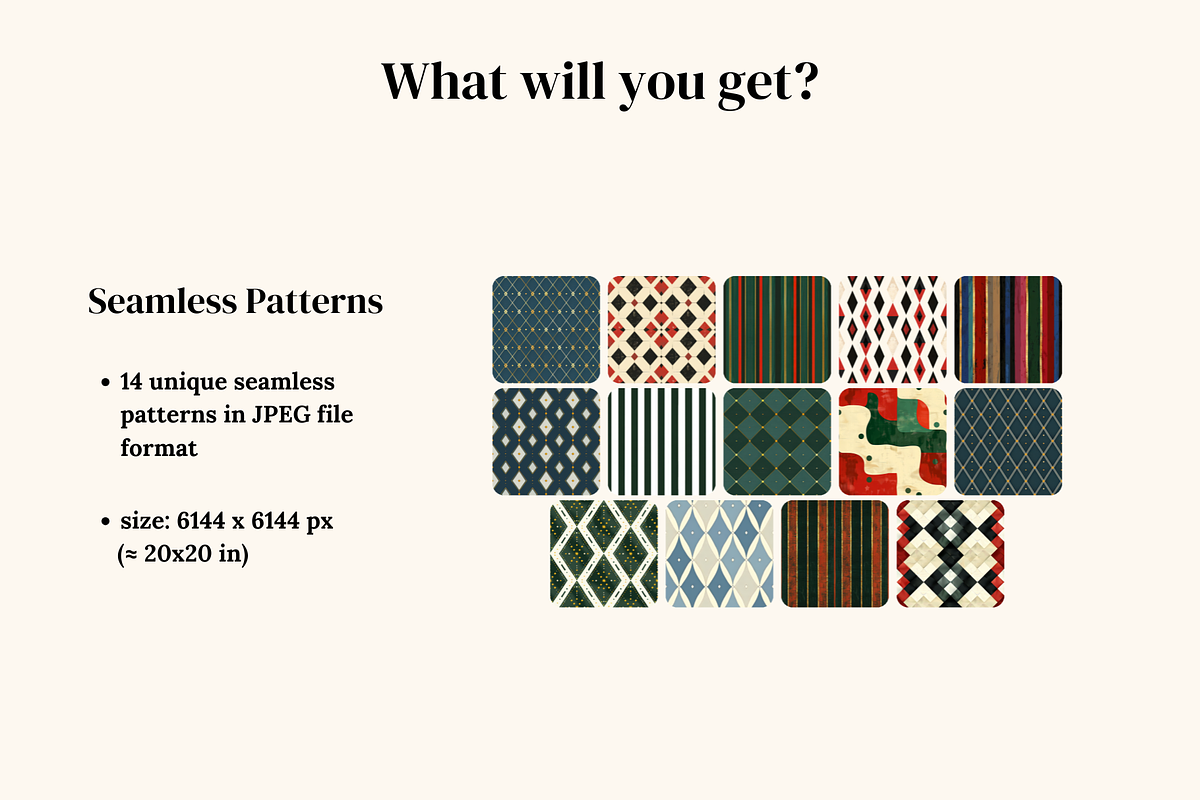 Christmas Abstract Patterns - part 1, a Pattern Graphic by Ninterints (Photo 2 of 19)