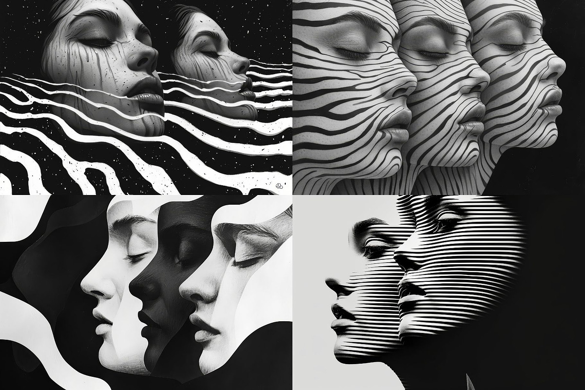 24 Optical Illusion Faces, a Person Illustration by HipFonts (Photo 7 of 7)