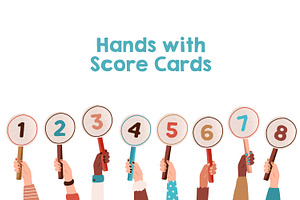 Hands with score cards set, a Person Illustration by Good Studio