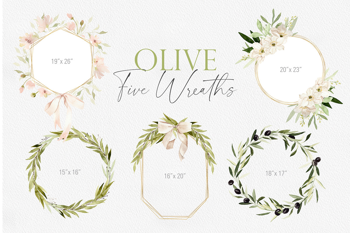 Watercolor Olive Green Flower, an Illustration by Beigetime (Photo 4 of 10)
