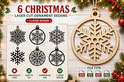 Christmas Snowflake Laser Cut SVG, an Object Graphic by Layerology (Thumbnail 1 of 3)