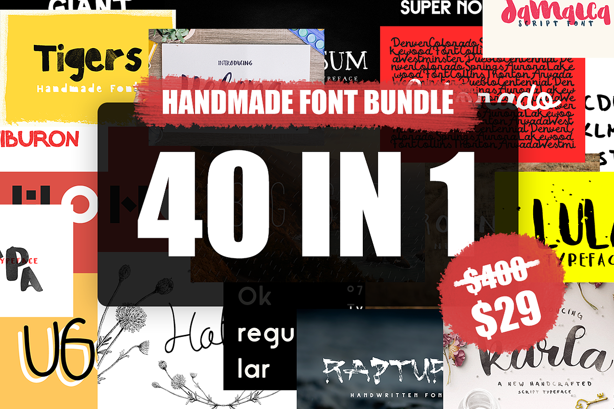 40 Fonts for $29 Hurry!!!, a Font by Noe Araujo (Photo 1 of 4)