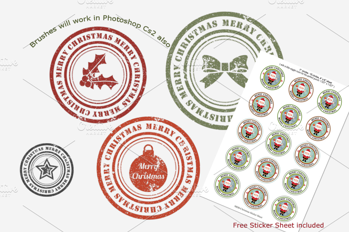 Christmas Circle Photoshop Brushes preview 6