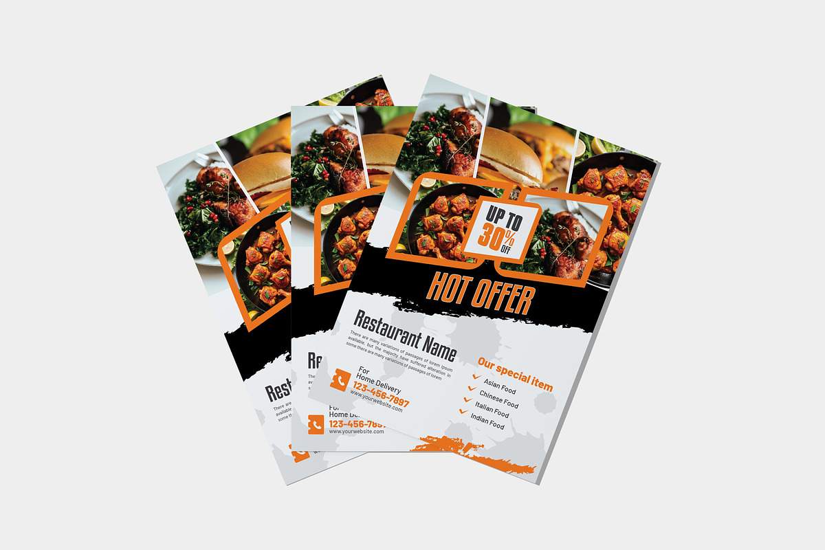 Restaurant Food Promotion Template, a Flyer Template by mrPixelLab (Photo 1 of 3)