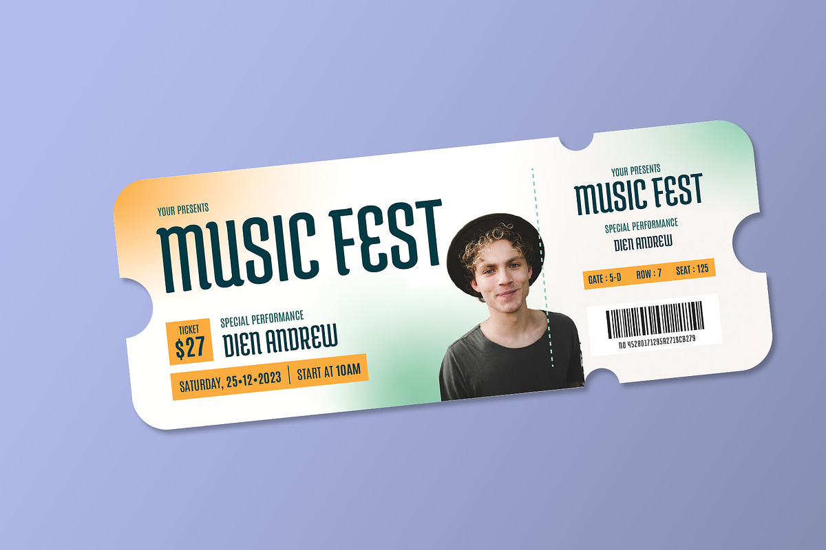 Music Fest Concert Ticket, a Brochure Template by Neermana (Photo 3 of 4)