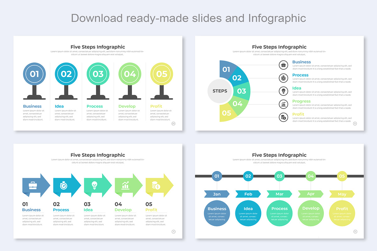 Five Steps Infographic Template EPS, a Presentation Template by Mighty-Slide (Photo 5 of 7)