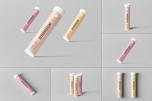 Effervescent Tablets Tube Mock-up, a Packaging Mockup by zippypixelstudio