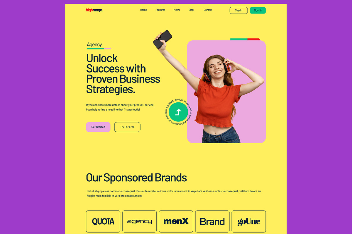 Business Landing Page UI Template, an UI Kit Template by CreativeShaper (Photo 2 of 6)