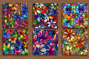 Stained Glass Flower Pattern