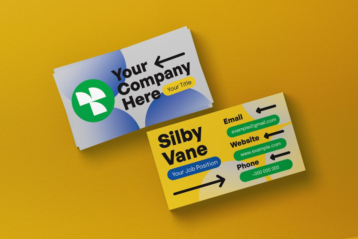 Blue Yellow Antidesign Business Card, a Business Card Template by graphicook (Photo 6 of 6)