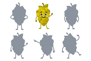 Find correct shadow. Cartoon grape, an Object Illustration by Valerie Bodnar