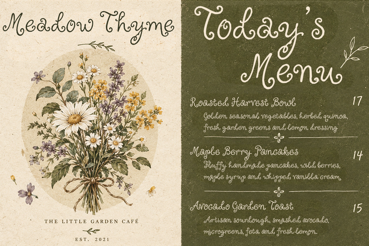 Clover Fields // 02 Font and Extras, a Script Font by Struggle Studio (Photo 9 of 11)