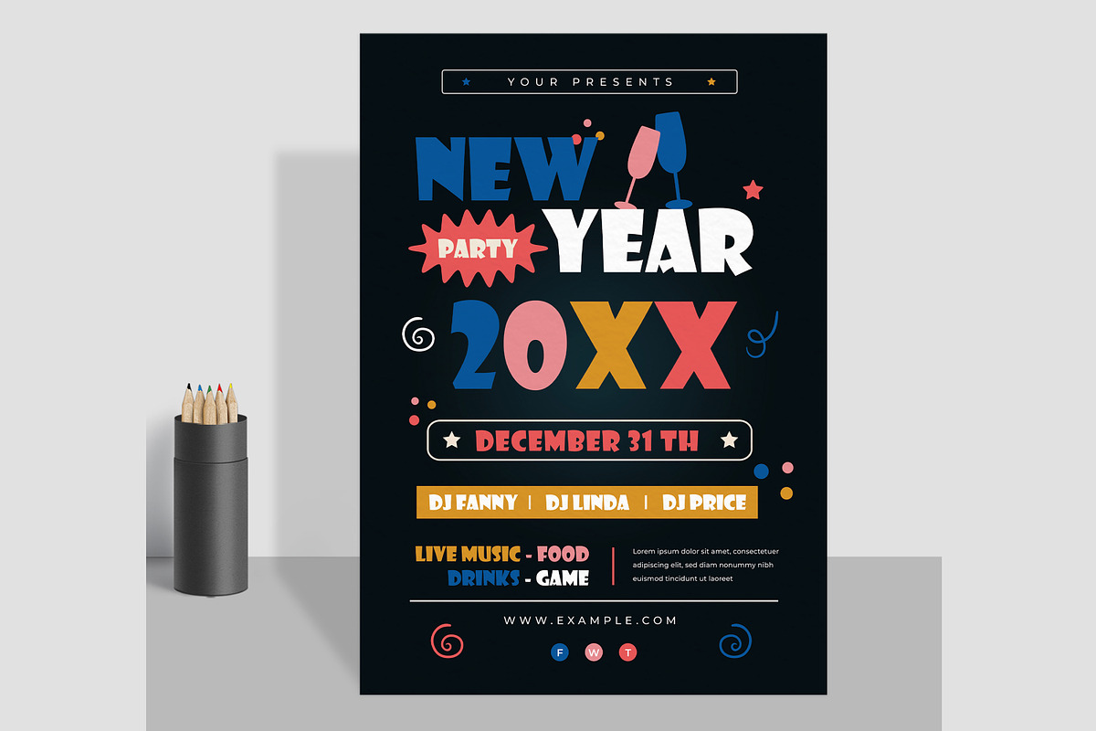 New Year Celebration Flyer, a Flyer Template by ContestDesign (Photo 2 of 3)