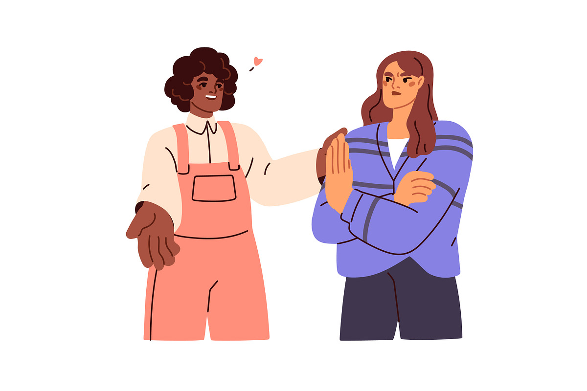 Awkward hugs, unwanted touch concept, a Person Illustration by Good Studio (Photo 3 of 5)