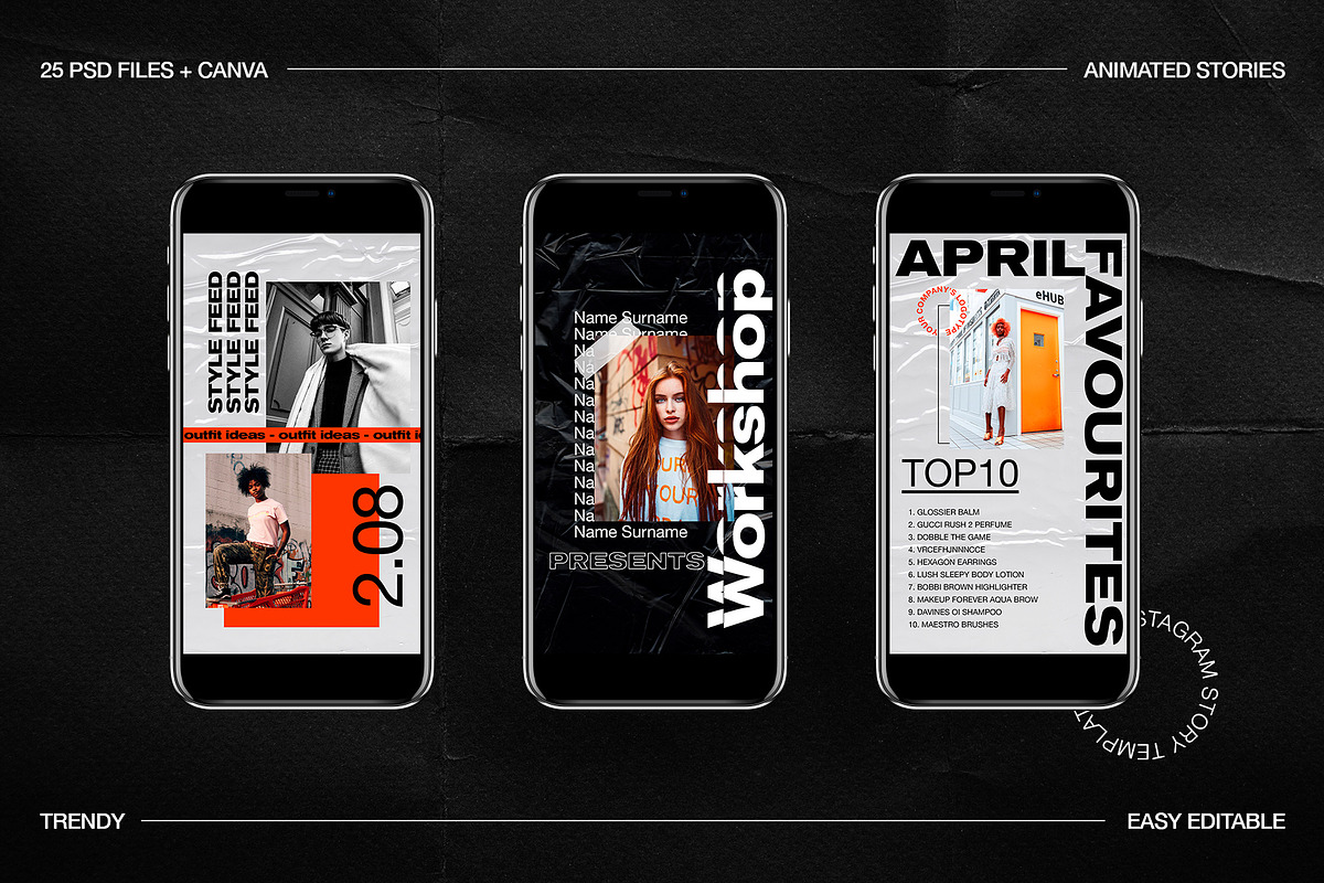 Trendy Animated IG Stories Ps, Canva, a Social Media Template by Marie T (Photo 8 of 13)