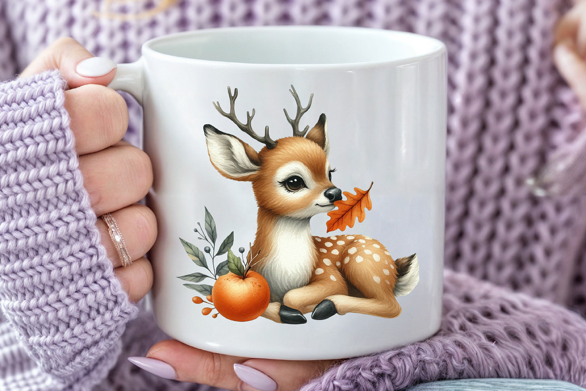 Autumn Cute Deer Clipart, an Illustration by Rose Art (Photo 6 of 8)