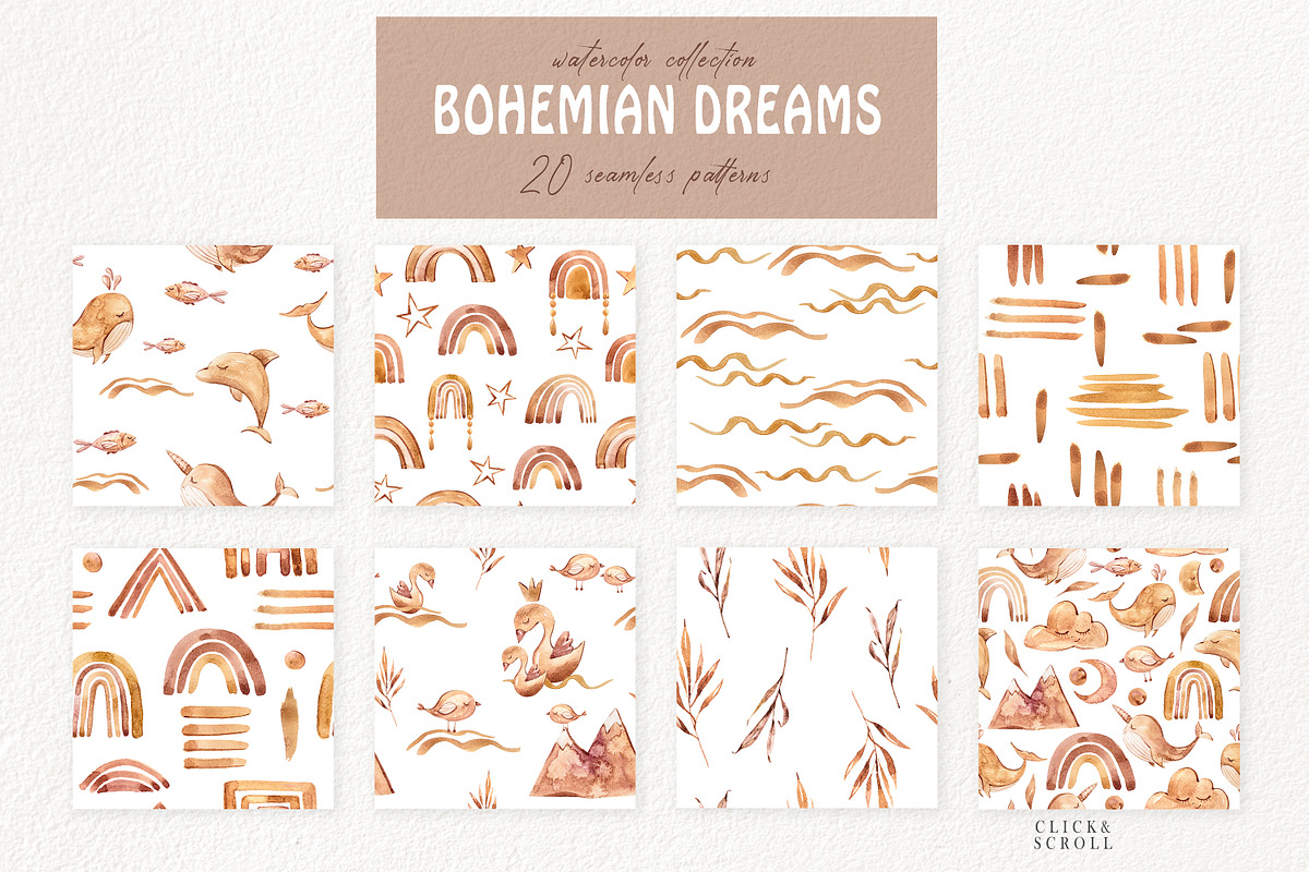 SALE! Bohemian  seamless patterns, a Pattern Graphic by Tiana Geo (Photo 2 of 12)