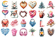 Watercolor Winter in Love Clipart, an Illustration by Daily.Designs (Thumbnail 2 of 3)