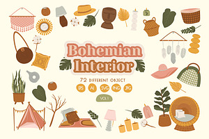 Bohemian Interior Vol.1, an Object Graphic by Bewalrus Studio