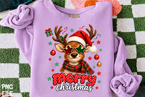 Merry Christmas Reindeer Glasses PNG, a Seasonal Illustration by CrexoraLab
