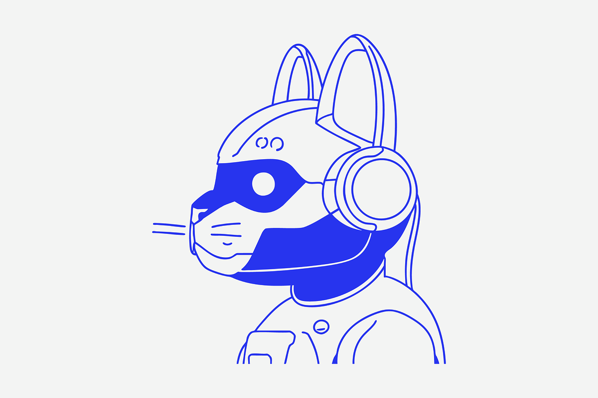 Futuristic Cat Robot Doodle, an Animal Illustration by Danil Polshin