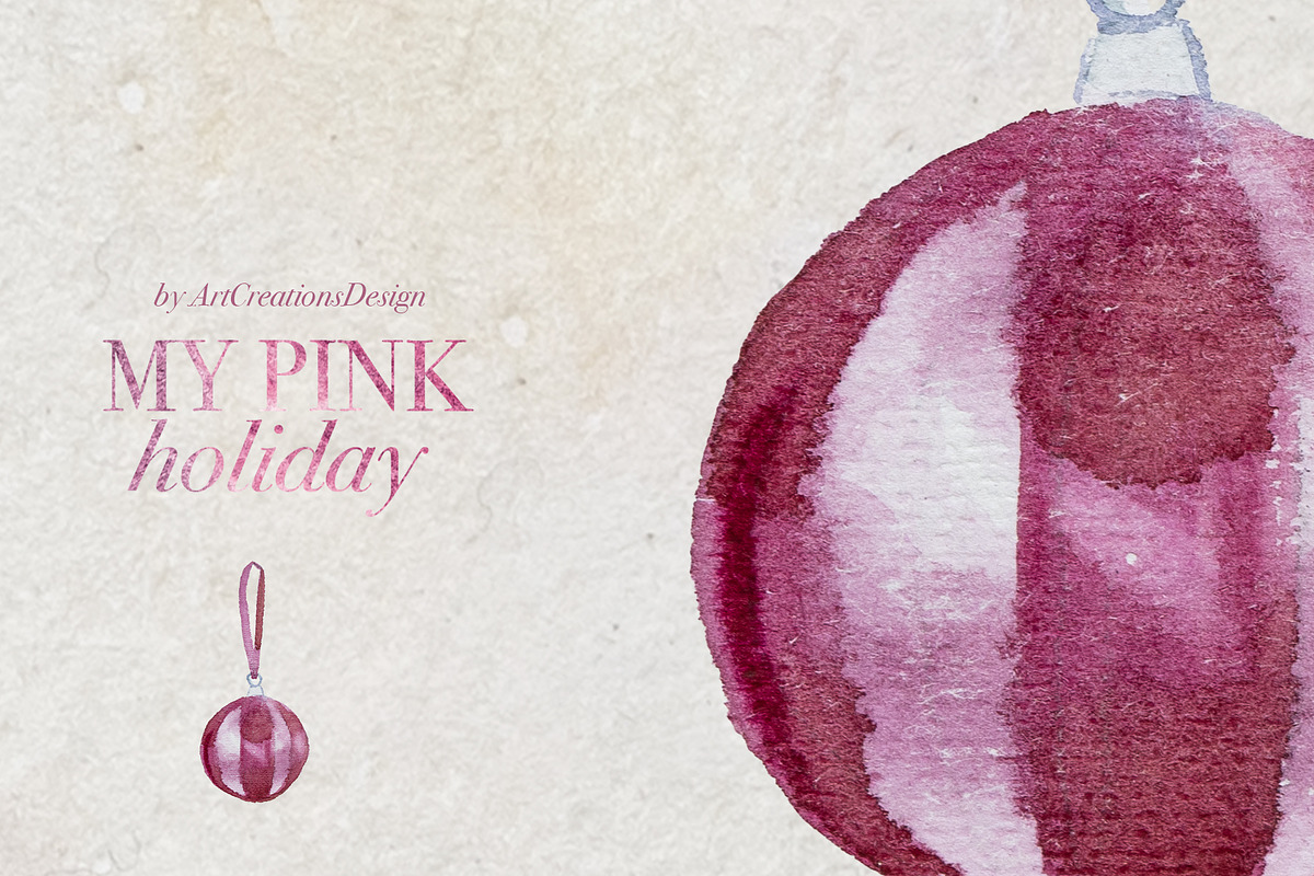 Watercolor My Pink Menu Clipart, a Seasonal Illustration by ArtCreationsDesign (Photo 6 of 7)