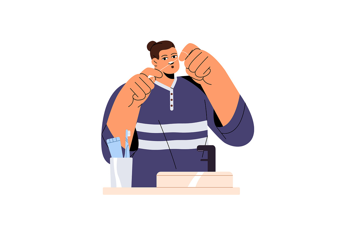 People brushing teeth set, a Person Illustration by PaperTrident (Photo 9 of 11)