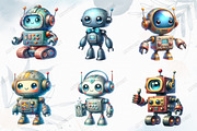 Cute Vintage Robots Clipart, a Graphic by designcity5 (Thumbnail 2 of 5)