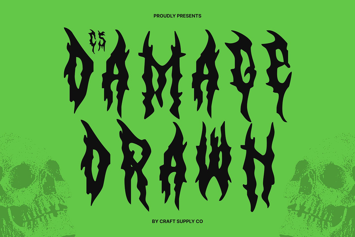 CS Damage Drawn, a Blackletter Font by Craft Supply Co. (Photo 1 of 8)