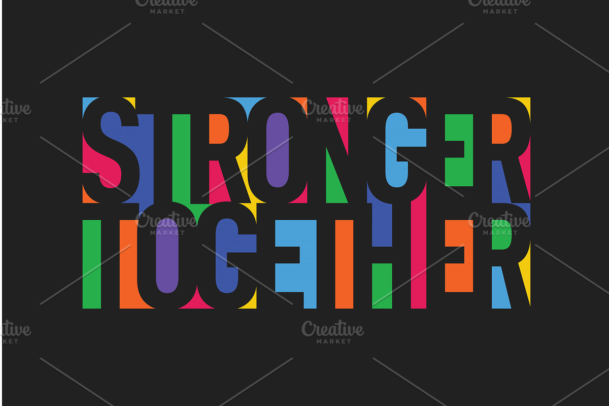 Stronger Together vector lettering, an Object Illustration by Zagach Letters