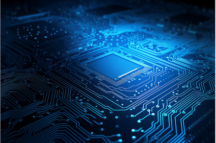 Circuit board neon. Generate Ai, a Technology Photo by Ylivdesign