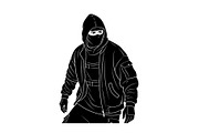 Hooded Street Ninja Silhouette, a Graphic by Gfx_Store (Thumbnail 2 of 10)