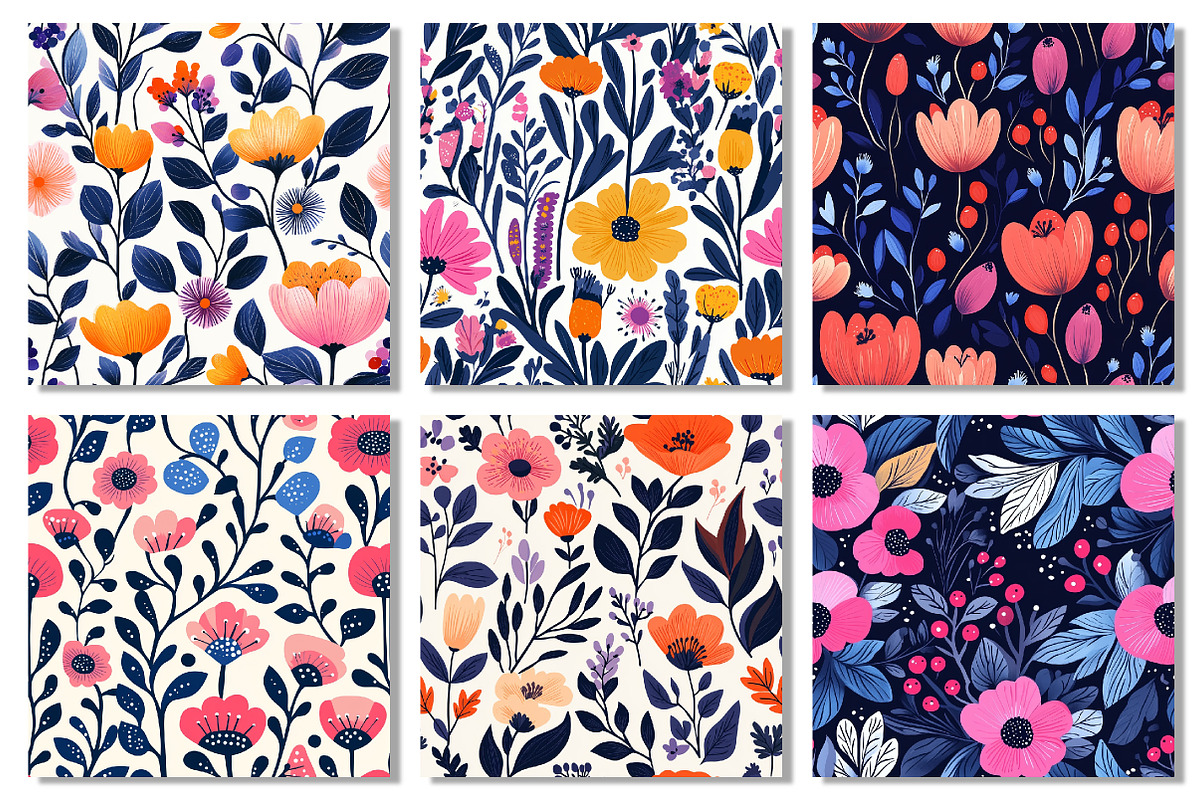 Abstract Flower Patterns Bundle, a Texture Illustration by Dream Creation (Photo 5 of 6)