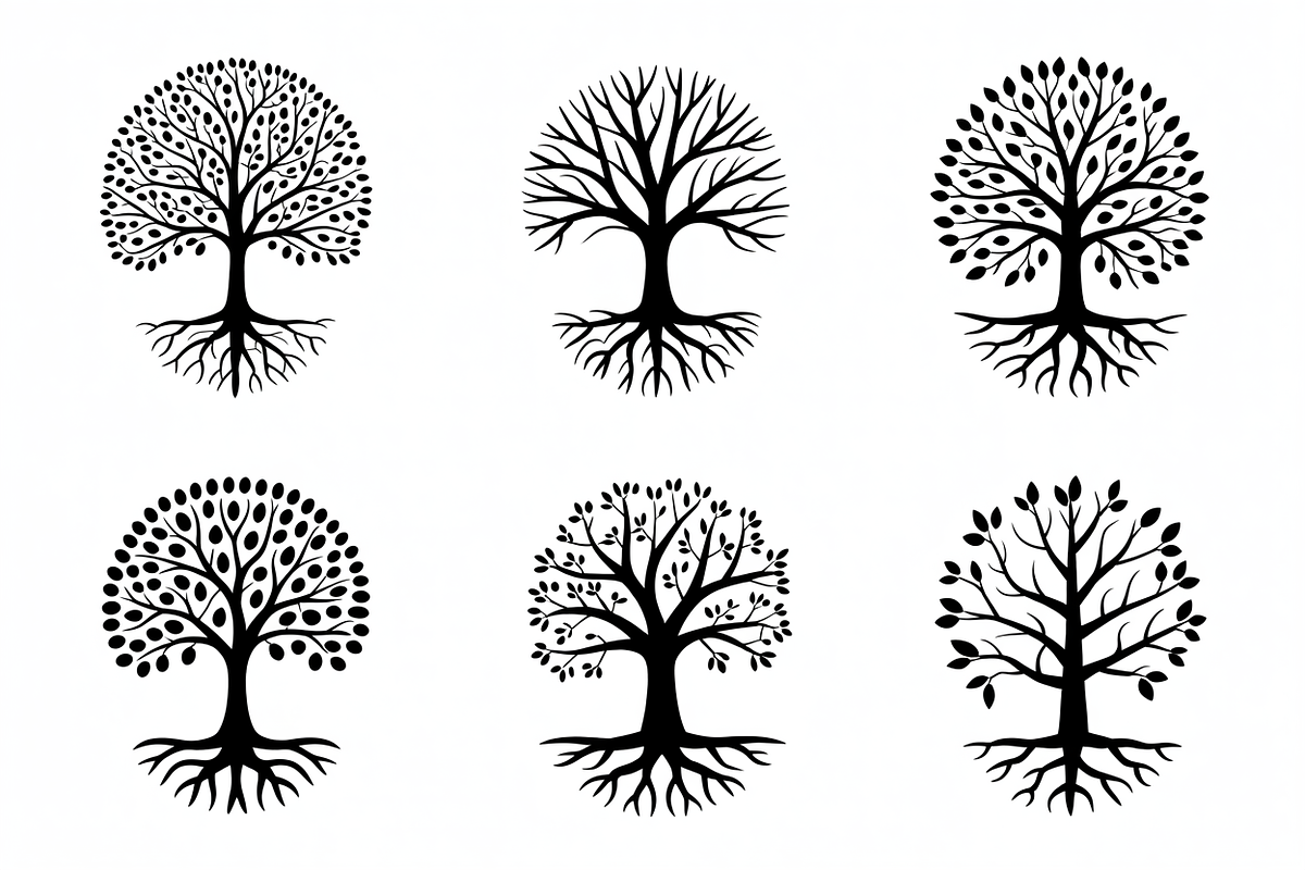Tree with roots silhouette featuring, an Illustration by Amazin_art (Photo 6 of 10)