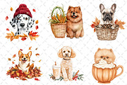 Watercolor Autumn Dog Clipart, an Illustration by Dream Creation (Thumbnail 5 of 6)