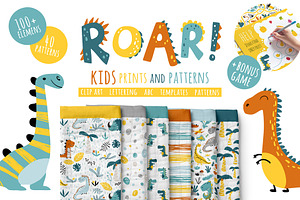 Dino set. Kids print & patterns