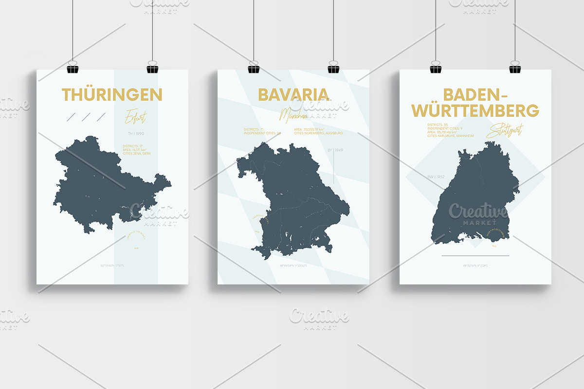 German States Maps | Poster, an Illustration by MaximGertsen (Photo 5 of 10)