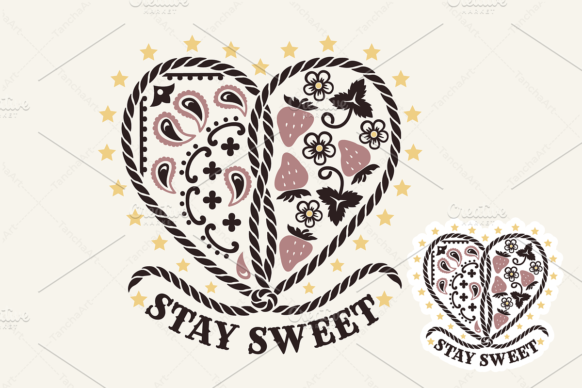 Cowgirl SVG Bandana Strawberry decor, a Graphic by TanchaArt (Photo 1 of 10)