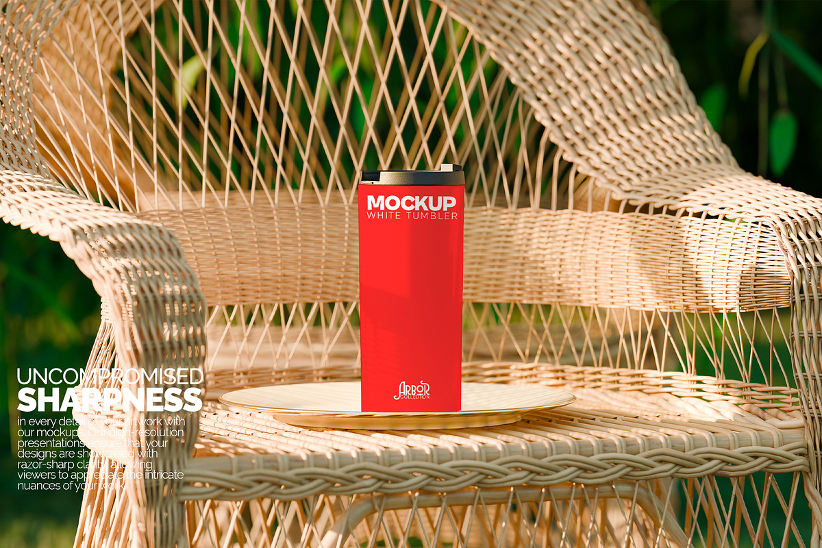 White Straight Tumbler Mockup Arbor, a Cups & Container Mockup by Banana Mockups (Photo 2 of 6)