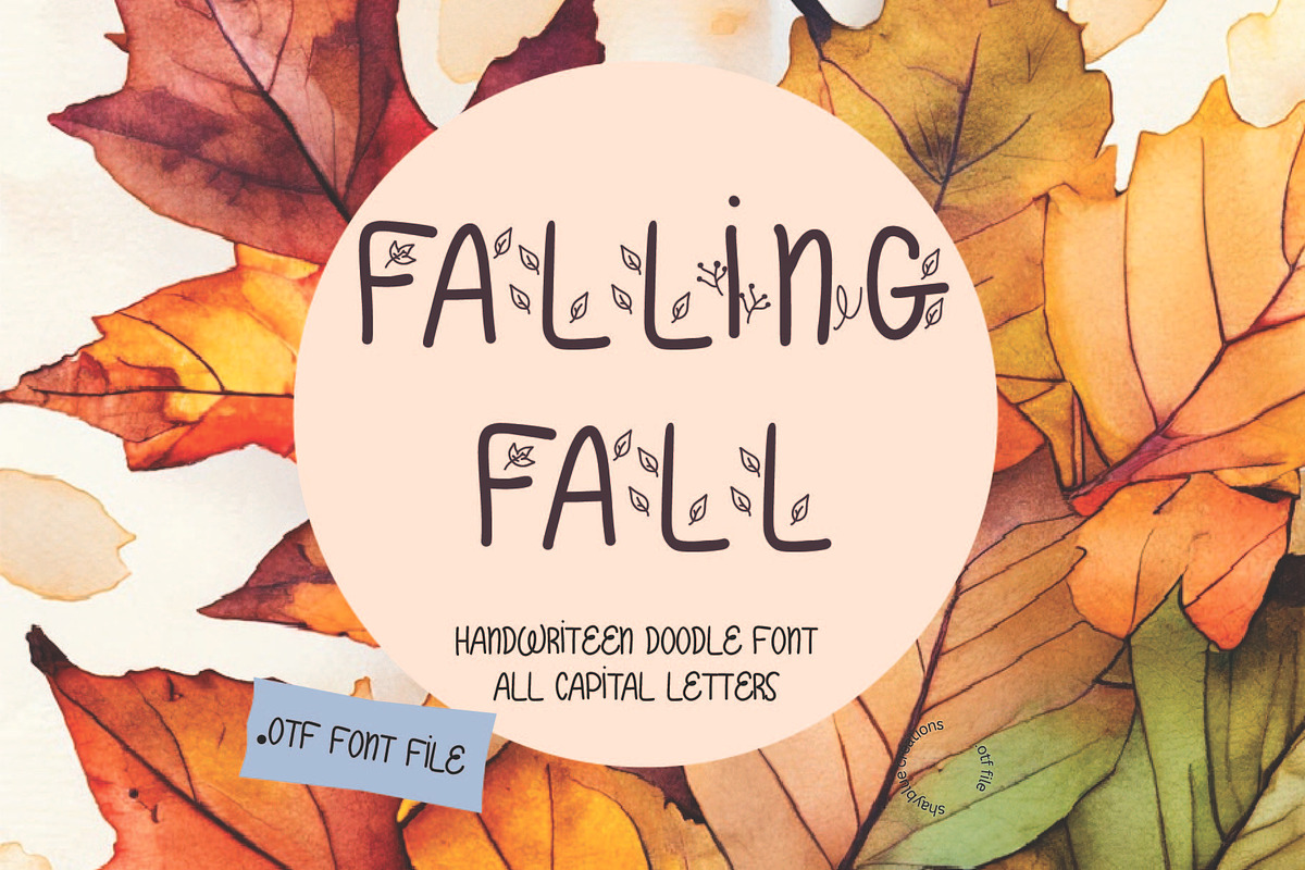 Falling Fall Doodle Handwritten Font, a Handwritten Font by Little ...