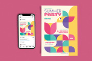 Summer Party Geometry, a Flyer Template by Me55enjah Design (Thumbnail 1 of 4)