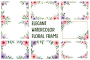 Watercolor Floral Frame Set, an Illustration by Creativeshirt (Thumbnail 1 of 11)